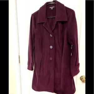 Roamans Women’s size M (14-16) Dark Berry Fleece 36’ in. poly jacket